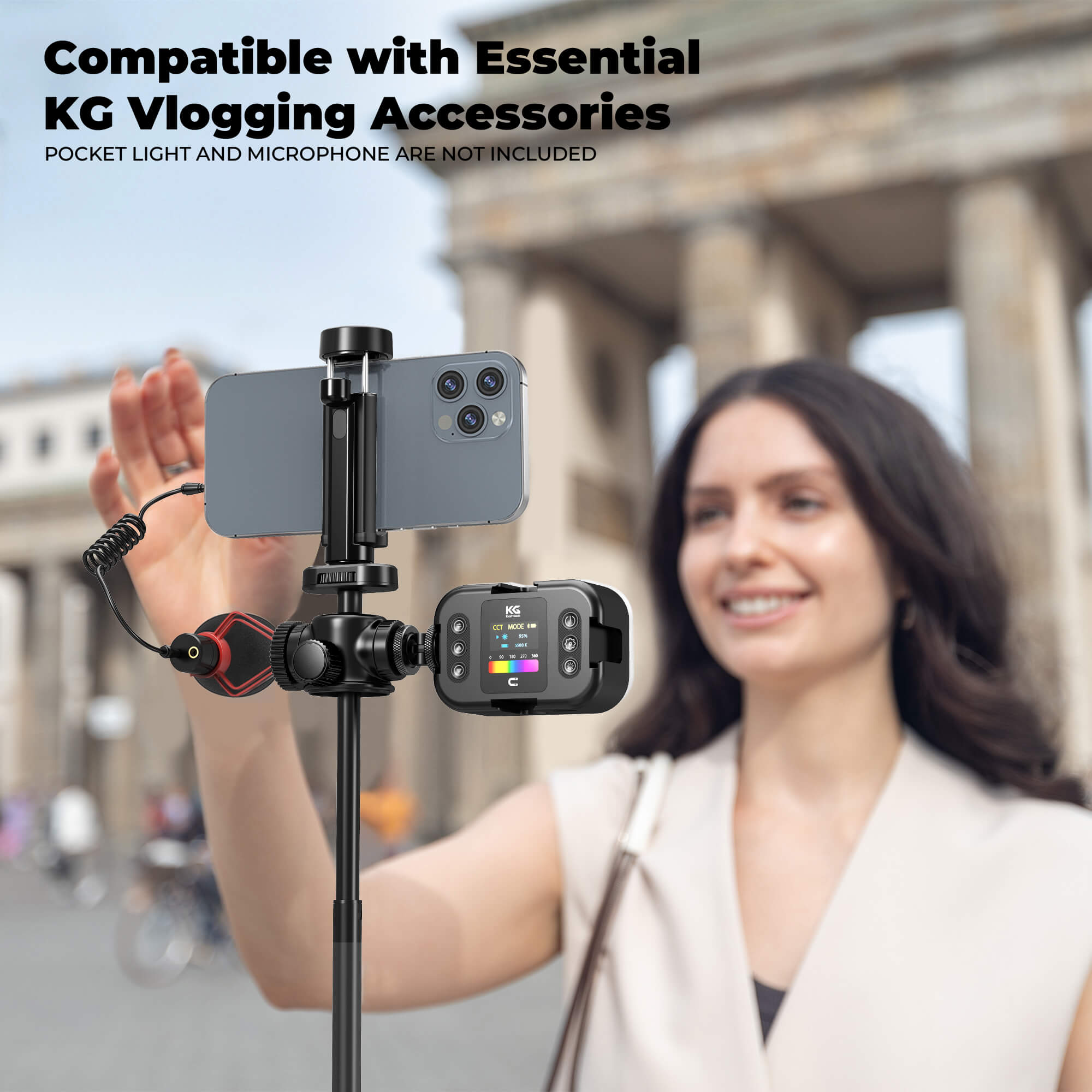 Multi-Device Tripod with cold shoe mount for Phone/Camera/Pocket3
