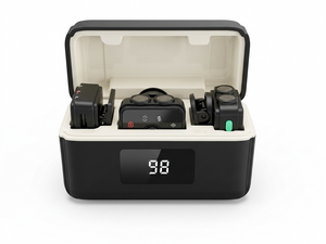 CreatorMic Plus voice-enhancing mini wireless microphones and battery case for iPhone, Android & Cameras
