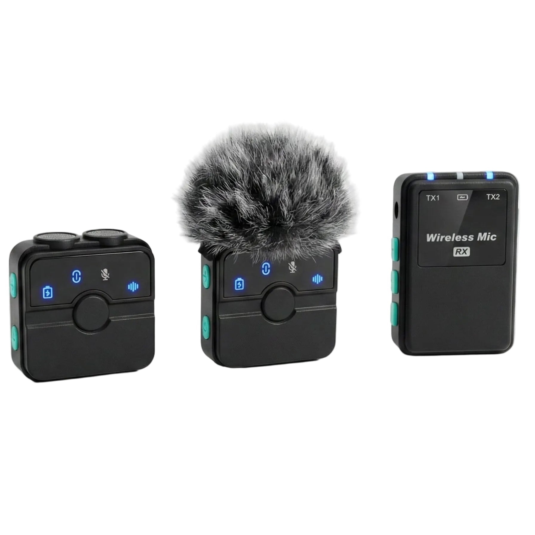 CreatorMic includes two wireless transmitters and universal receiver for iPhone, iPad, Android and cameras