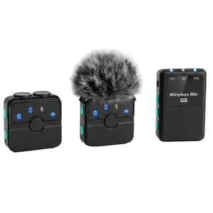 CreatorMic includes two wireless transmitters and universal receiver for iPhone, iPad, Android and cameras